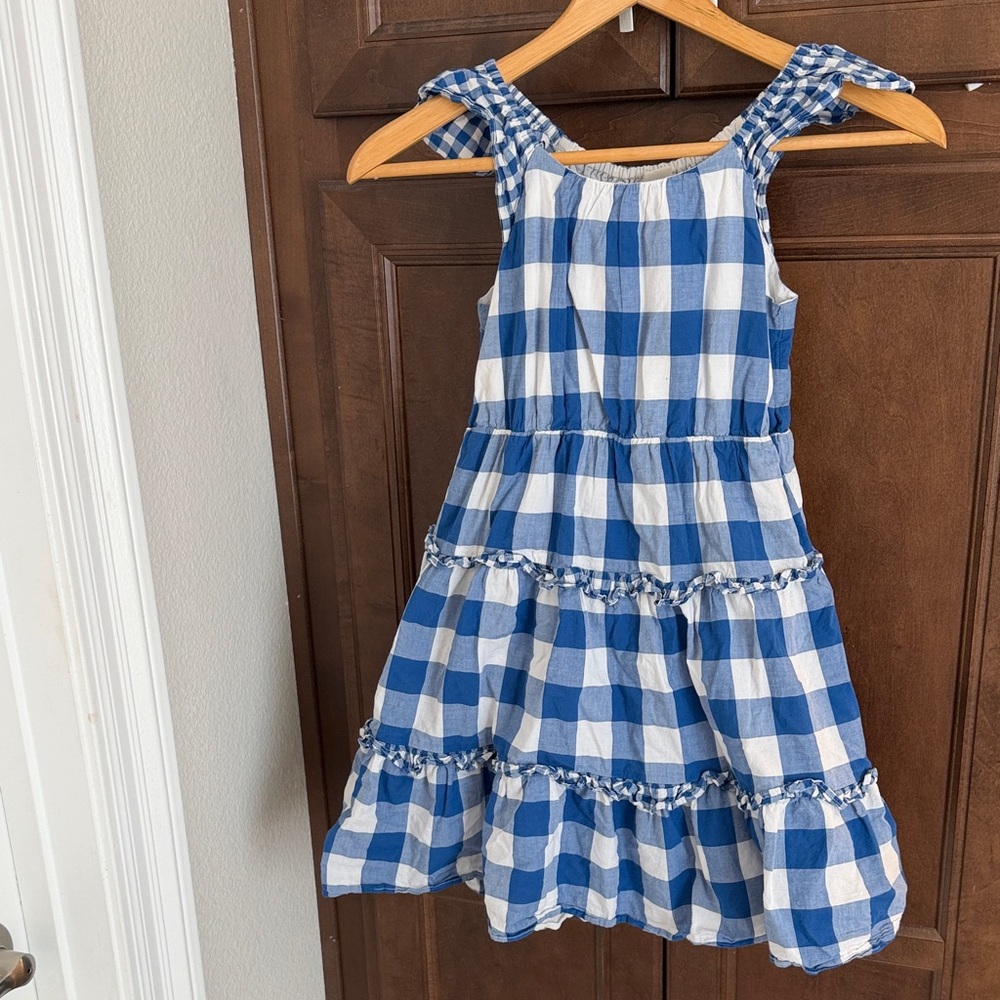 Crewcuts Checkered Blue and White Kids Dress